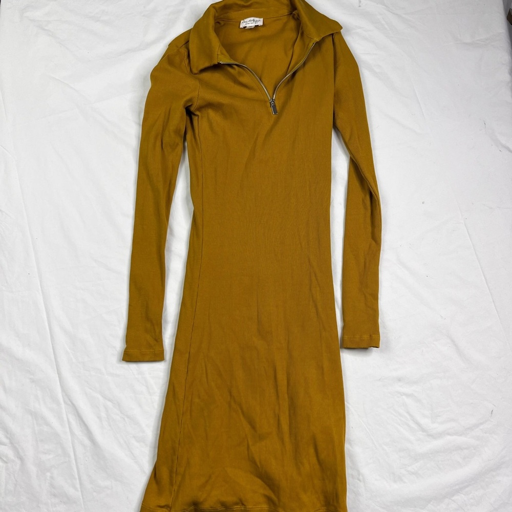 Miss Selfridge Womens Bodycon mustard Dress long Sleeves Size US Size 2 A030323